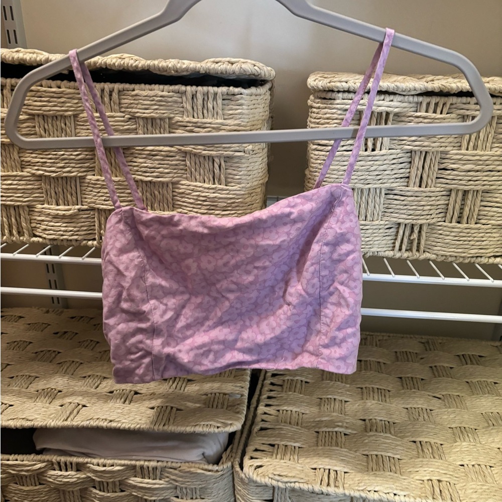 L.A hearts pink floral crop top